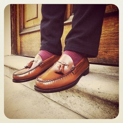 Limited edition hand stitch brown tassels loafers style easter shoes