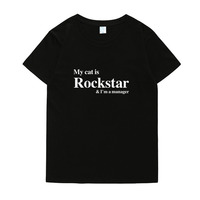 MY CAT IS ROCKSTAR & I'M A MANAGER T SHIRT - Thumbnail 5