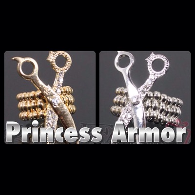 Gold or silver tone scissor stretch ring-tde