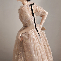 Cute tulle long prom dress A line evening dress - Thumbnail 5