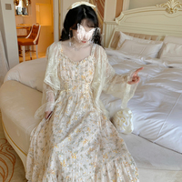 Spring Summer Fairy Yellow Wild Cicada Flower Strap Dress - Thumbnail 5