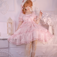 Elegant Sweet Butterfly Princess Lace Puff Sleeve Dress - Thumbnail 2
