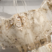 Cute tulle lace long prom dress A line evening gown - Thumbnail 1