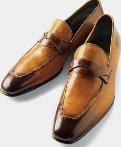 Hot Sale Men's Two Tone Moccasin Shoes, Leather Loafers On Slips Shoes For Gentlemen