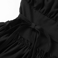Gothic Punk Black Irregular Dress - Thumbnail 5