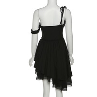 Gothic Punk Black Irregular Dress - Thumbnail 4