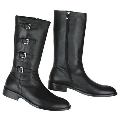 Handmade Men Long Leather Knee High Riding Trend Boots, Men Black High ankle boots