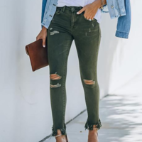 Design Sexy Ripped Denim Pants - Thumbnail 2
