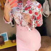 Pink Women's Casual Print Two-piece Set - Thumbnail 1