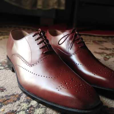 Best style hand stitch brown wingtip shoes, brogue leather lace up formal wear shoes - Thumbnail 2