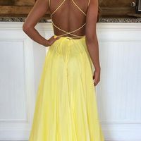 SP2077,Charming Red/Yellow Appliques Prom Dress,Elegant A Line Homecoming Dress,Sheath Prom Dresses - Thumbnail 2