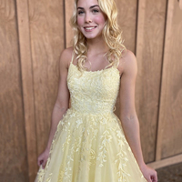 SP2080,Charming applique prom dresses spaghetti straps tulle evening dress,lace evening long gown - Thumbnail 2