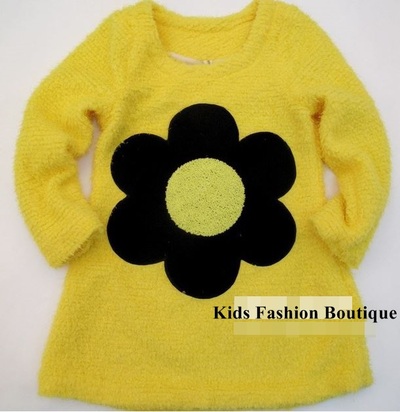 Girls gorgeous sunflower sweater dress/tunic