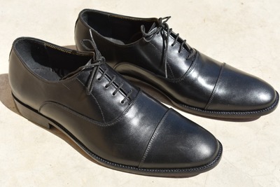 Men Black Leather Handsome Wear Choice Cap Toe Office Wear Shoes