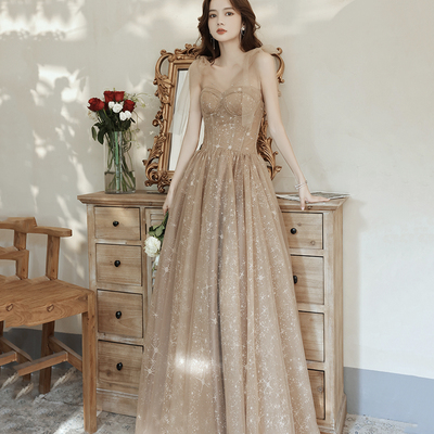 Cute tulle long a line prom dress evening dress - Thumbnail 3