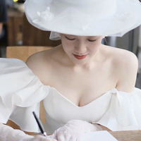 White satin long prom dress mermaid evening dress - Thumbnail 4