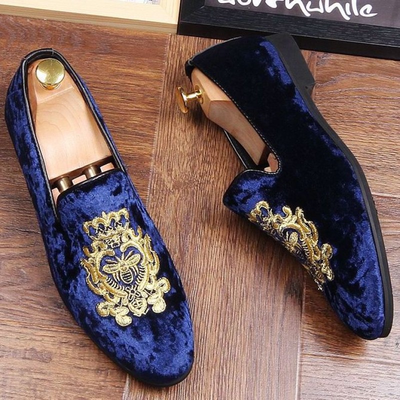 royal blue and gold dress shoes Mens Navy Blue Gold Diamond Quilted Velvet Formal Dress Shoes After Mi