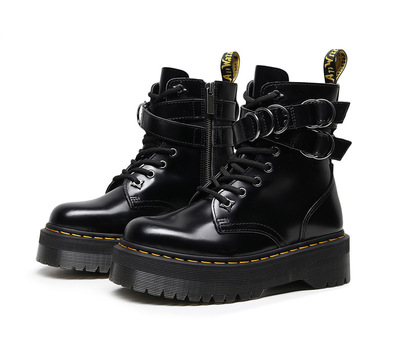 Side Zipper Ring Buckle Ankle Boots