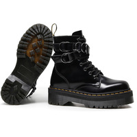 Side Zipper Ring Buckle Ankle Boots - Thumbnail 2