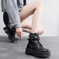 Side Zipper Ring Buckle Ankle Boots - Thumbnail 6