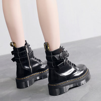 Side Zipper Ring Buckle Ankle Boots - Thumbnail 7