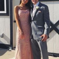 SP2083,Light pink mermaid prom dresses,tulle applique evening long dress - Thumbnail 1