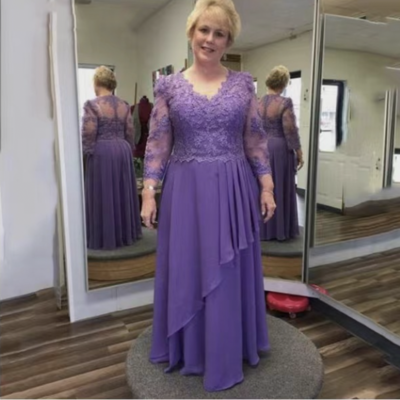 Plus size mother of the bride dresses with sleeves - Thumbnail 2