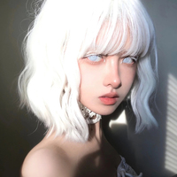 White Short Curly Wigs - Thumbnail 1