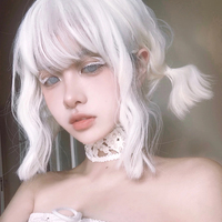 White Short Curly Wigs - Thumbnail 3