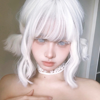 White Short Curly Wigs - Thumbnail 4