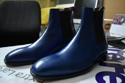 Best Adult Hand Made Blue Chelsea Genuine Leather Travelling Boot