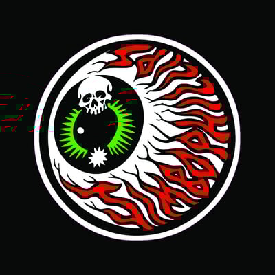 Jimbo eyeball (color) full color shaped vinyl sticker - Thumbnail 1