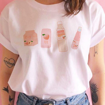 Peach juice white tee