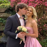 Ball Gown Strapless Pink Satin Long Prom Evening Dresses Formal Party Dresses - Thumbnail 3