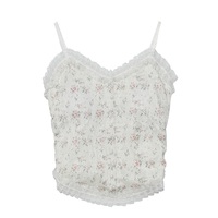 Plus size women Pretty Sexy Floral Pearl Buttons Lace Tank Tops Camisole - Thumbnail 7