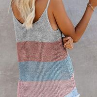 Fashion Knitted Sleeveless Vest Round Neck Sling Tops - Thumbnail 3