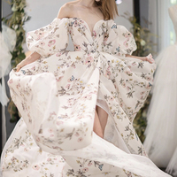 Stylish Printed Pattern Long Prom Dress  - Thumbnail 5