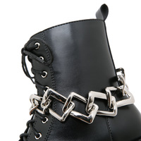 Metal Chain Detachable Chunky Heeled Boots - Thumbnail 6