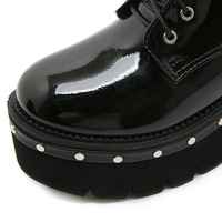 Belt Buckle Patent Leather Martin boots - Thumbnail 8
