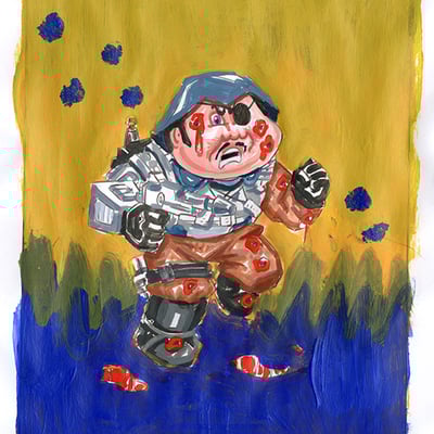 Bloody major / shot sebastian color rough - g.i. jokes series 3 2022 - Thumbnail 4