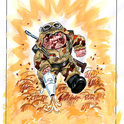 Dusty buster / pig penny color rough - g.i. jokes series 3 2022