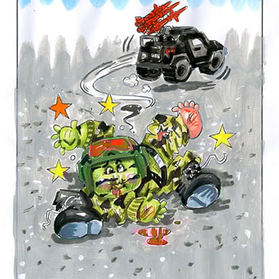 Hit and ron / blindsided brent color rough - g.i. jokes series 3 2022