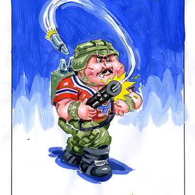 Buzz zooka / misdirected david color rough - g.i. jokes series 3 2022