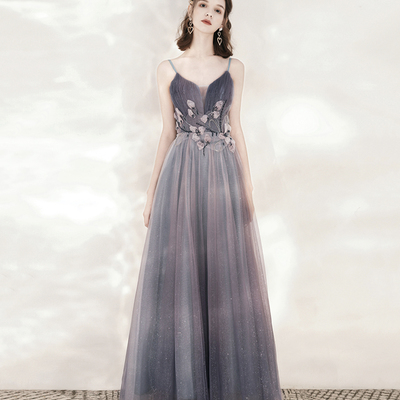 Stylish tulle long a line prom dress evening dress - Thumbnail 3