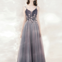 Stylish tulle long A line prom dress evening dress - Thumbnail 6