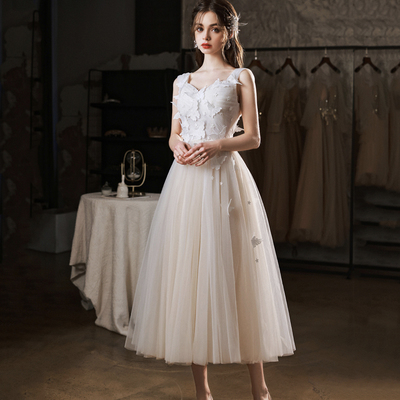 Cute tulle lace short prom dress homecoming dress - Thumbnail 1