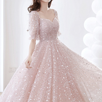 Pink tulle sequins short prom dress homecoming dress - Thumbnail 7