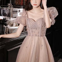 High quality tulle sequins long prom dress evening dress - Thumbnail 2