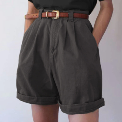 Free shipping-high waist loose shorts