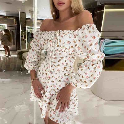 Sweet Long Sleeve Floral Dress